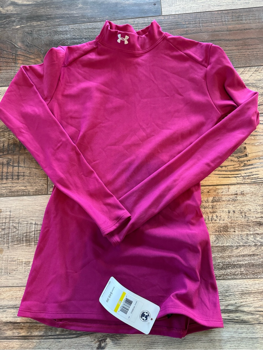 Under Armour Magenta Long Sleeve Mock Neck Top